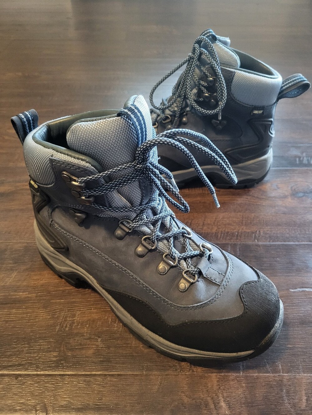 LL Bean Cresta GTX Hiking Boots Womens Size 9 Medium Gore-Tex Blue Leather 27454